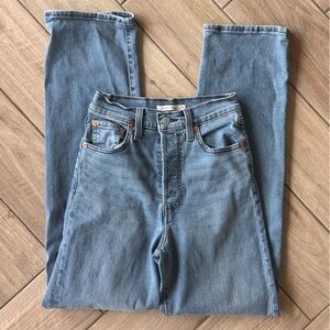 Levi's Ribcage Straight Blue Jeans